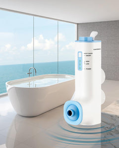Rechargeable Bath Jets for Tub, Portable Jet Spa for Bathtub, Creates Soothing Bubbles and Massage for Relaxing Daily Use at Home (White-Pink)