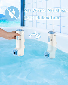 Rechargeable Bath Jets for Tub, Portable Jet Spa for Bathtub, Creates Soothing Bubbles and Massage for Relaxing Daily Use at Home (White-Pink)