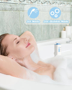 Rechargeable Bath Jets for Tub, Portable Jet Spa for Bathtub, Creates Soothing Bubbles and Massage for Relaxing Daily Use at Home (White-Pink)