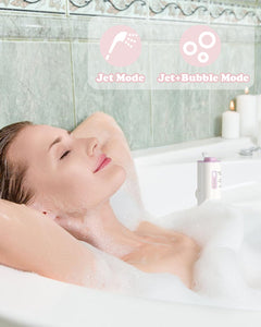 Rechargeable Bath Jets for Tub, Portable Jet Spa for Bathtub, Creates Soothing Bubbles and Massage for Relaxing Daily Use at Home (White-Pink)