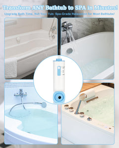 Rechargeable Bath Jets for Tub, Portable Jet Spa for Bathtub, Creates Soothing Bubbles and Massage for Relaxing Daily Use at Home (White-Pink)