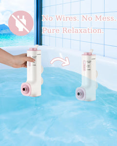 Rechargeable Bath Jets for Tub, Portable Jet Spa for Bathtub, Creates Soothing Bubbles and Massage for Relaxing Daily Use at Home (White-Pink)