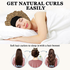 No Heat Overnight Curl Headband, 70" Soft Ribbon Wrap for Long Hair, 9 PCS Hair Curling Rods Set - Blue Green
