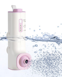 Rechargeable Bath Jets for Tub, Portable Jet Spa for Bathtub, Creates Soothing Bubbles and Massage for Relaxing Daily Use at Home (White-Pink)