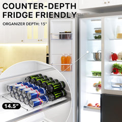 Simple Houseware Soda Can Organizer and Dispenser for Refrigerator / Pantry, Clear, Set of 2