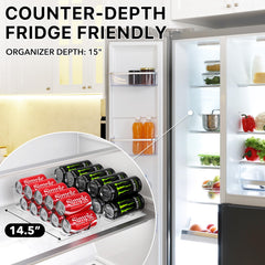 Simple Houseware Soda Can Organizer and Dispenser for Refrigerator / Pantry, Clear, Set of 2