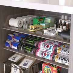 Simple Houseware Soda Can Organizer and Dispenser for Refrigerator / Pantry, Clear, Set of 2