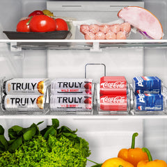 Simple Houseware Soda Can Organizer and Dispenser for Refrigerator / Pantry, Clear, Set of 2
